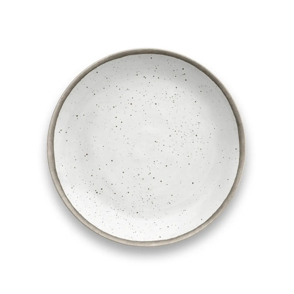 Assiette plate en melamine et bambou 10,5 po